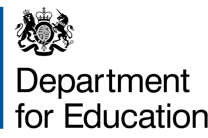 Logo of the department for education featuring a heraldic crest above the text, symbolizing ICT services for schools.
