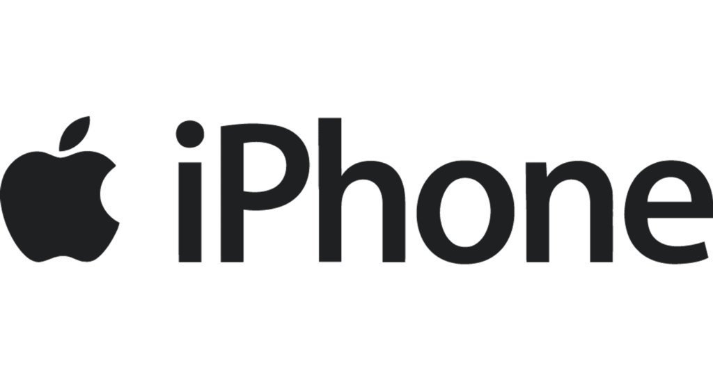 Apple logo followed by the word "iPhone" in lowercase letters on a dark green background, symbolizing IT procurement services.