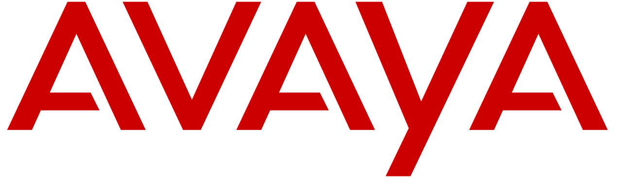 Red "avaya" logo with stylized uppercase letters on a black background.